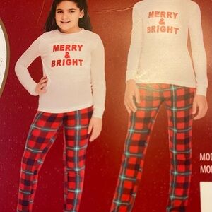 Merry & Bright Kids Pajama Set - Red and White